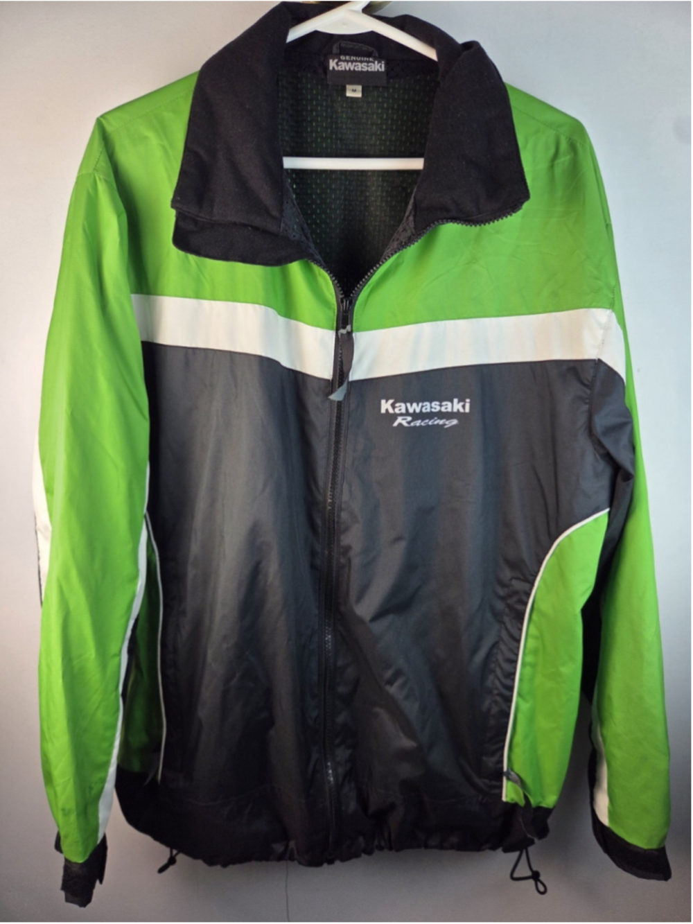 Kawasaki Racing Vintage Windbreaker Medium Green And Black Pre-Owned